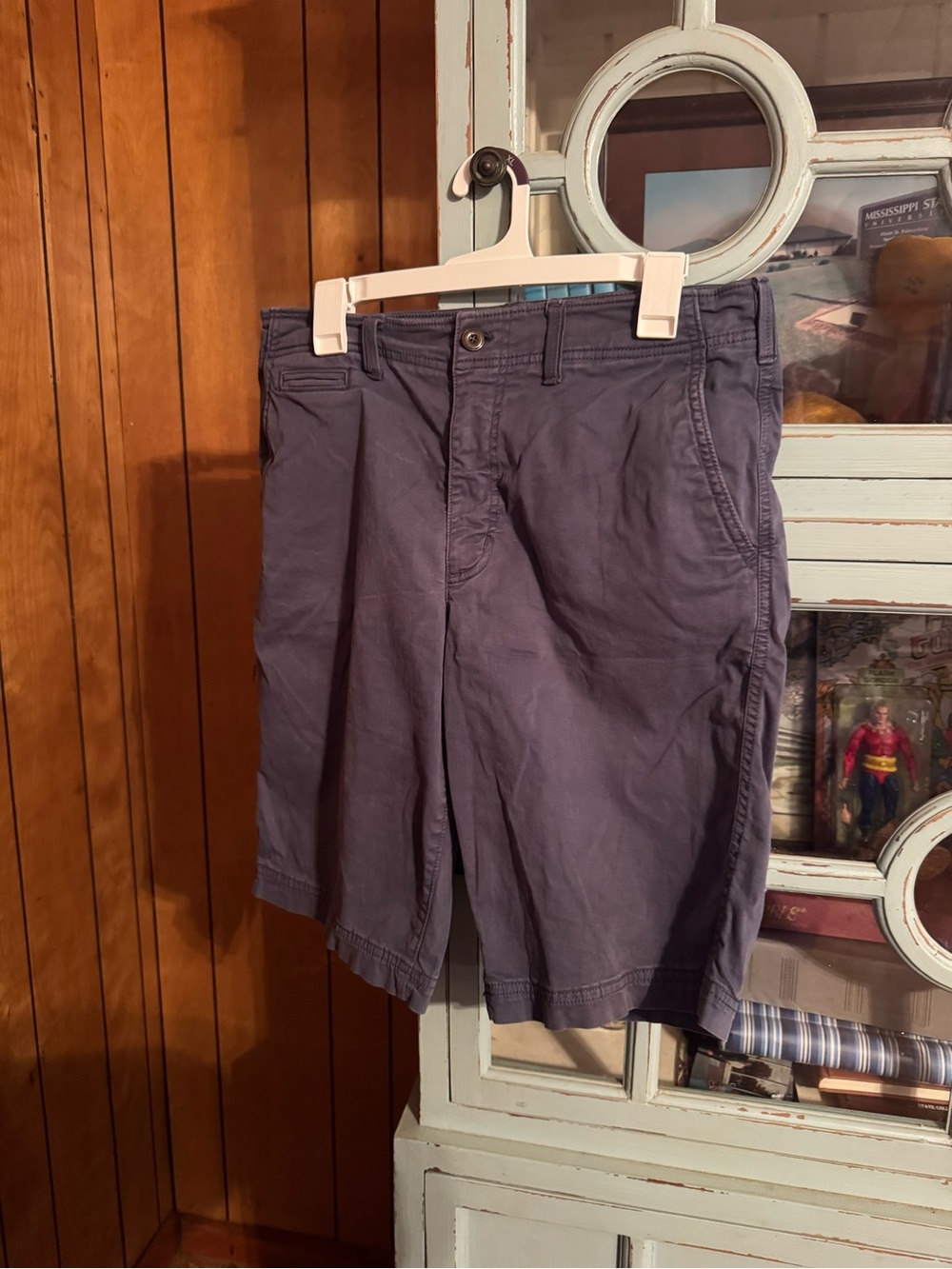 Men's Classic Navy Cotton Shorts Size 32 American Eagle Extreme Flex B17